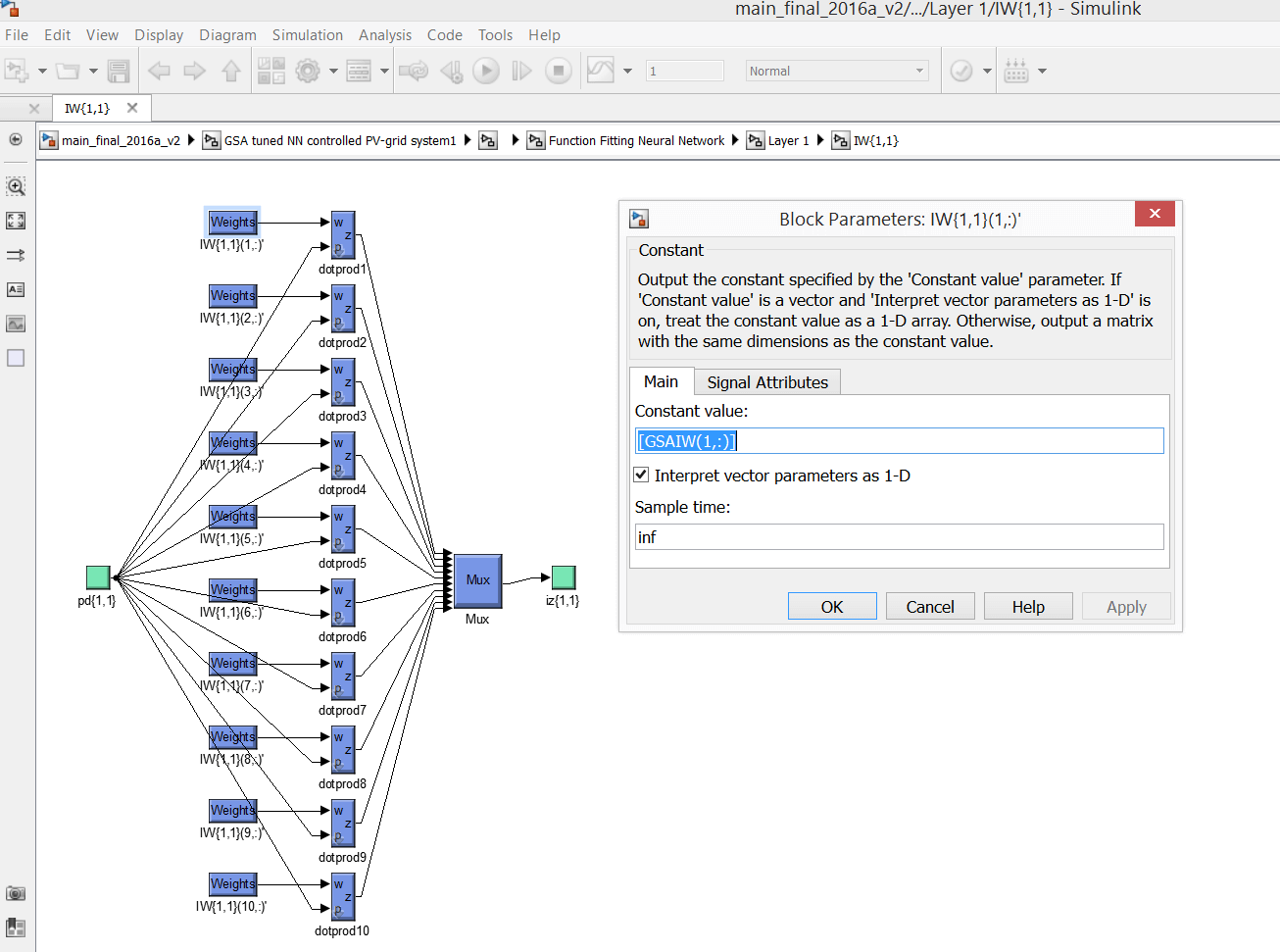 Input weights change of Neural Network by Optimization