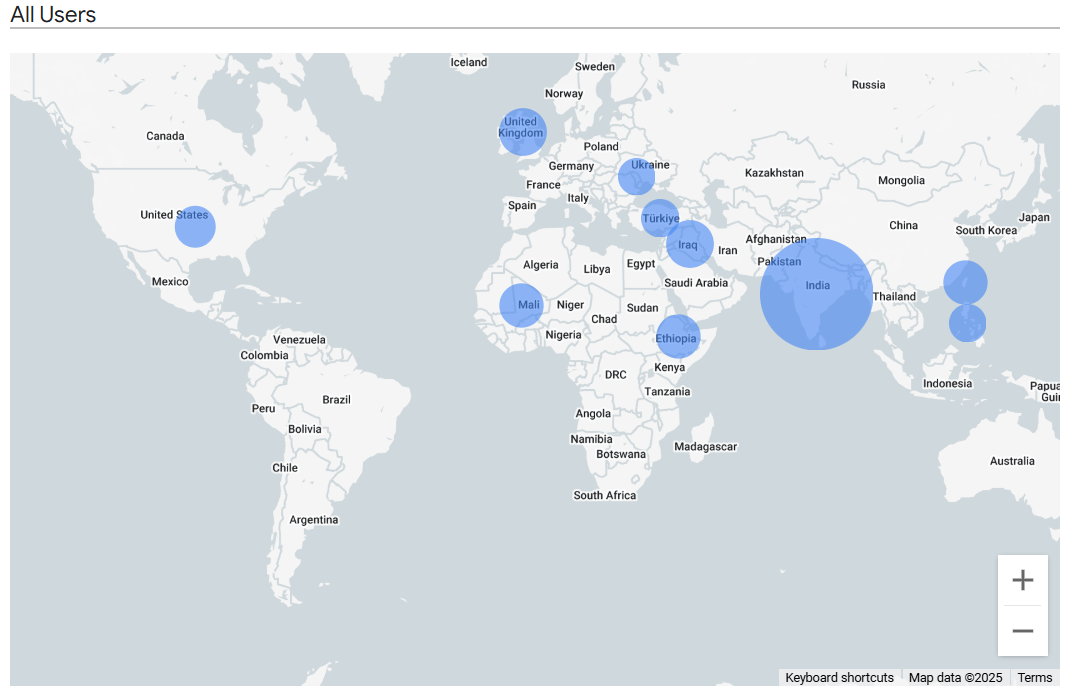 Global reach map for Dr. Sachin